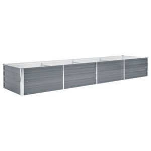 vidaXL forh&oslash;jet plantekasse 320x80x45 cm galvaniseret st&aring;l gr&aring;