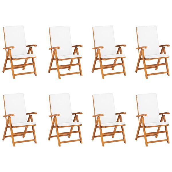 vidaXL spisebordss&aelig;t til haven 9 dele med hynder massivt teaktr&aelig;