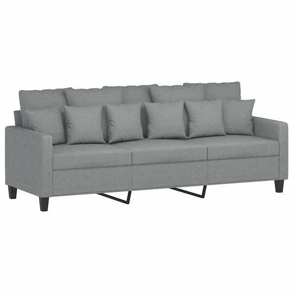 vidaXL 3-personers sofa 180 cm stof lysegr&aring;