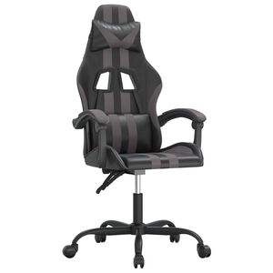 vidaXL drejelig gamingstol kunstl&aelig;der sort og gr&aring;