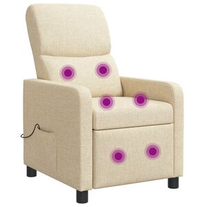 vidaXL Massage L&aelig;nestol Cremefarvet Polyester