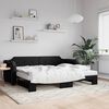 vidaXL daybed med udtr&aelig;k 90x190 cm stof sort