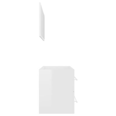 vidaXL badeværelsesmøbelsæt 2 dele spånplade hvid højglans