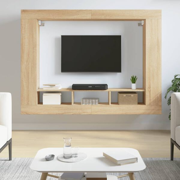 vidaXL tv-m&oslash;bel 152x22x113 cm konstrueret tr&aelig; sonoma-eg