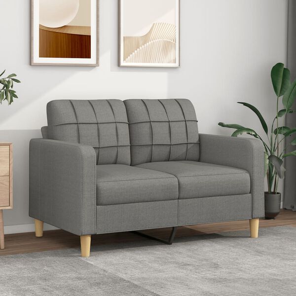 vidaXL 2-personers sofa 120 cm stof m&oslash;rkegr&aring;