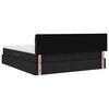 vidaXL Seng med LED -strimmellys med hovedg&aelig;rde Sort 180 x 200 cm Stof