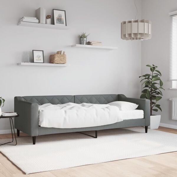 vidaXL daybed med madras 80x200 cm stof mørkegrå