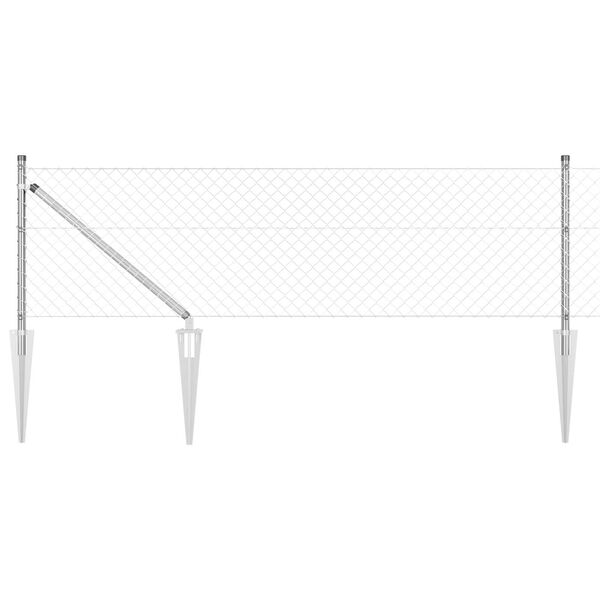 vidaXL Hegnspæl Sølv 10 x 0,8 m (40 x 40 mm net) Stål