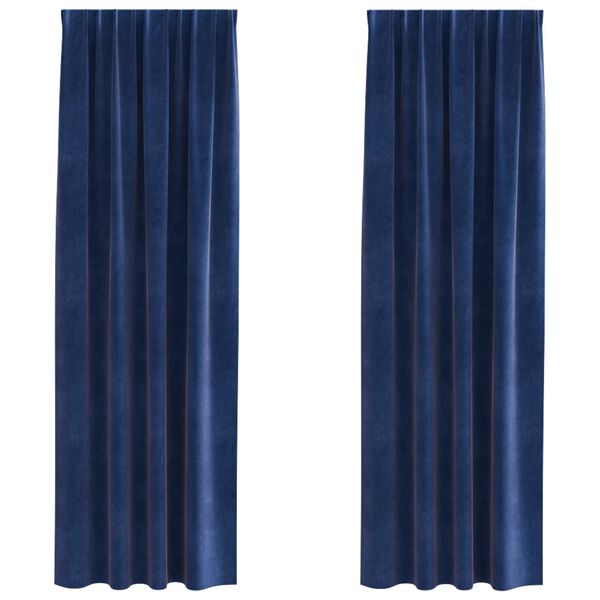 vidaXL Mørklægningsgardiner 2 pcs Mørk blå 140 x 245 cm Fløjl