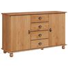 vidaXL Sideboard med skuffe ASKIM 133,5 x 40 x 79 cm Massivt fyrretr&aelig;