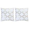 vidaXL puder 2 stk. med folieprint 40x40 cm bomuld hvid og guldfarvet