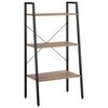 vidaXL stigereol med 3 hylder 56x35x108 cm m&oslash;rkebrun og sort