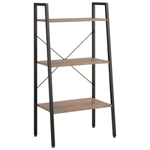vidaXL stigereol med 3 hylder 56x35x108 cm m&oslash;rkebrun og sort