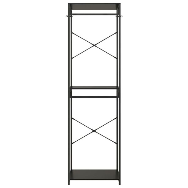 vidaXL t&oslash;jstativ 60x40x213 cm metal og sp&aring;nplader sort