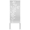 vidaXL Have privatliv sk&aelig;rm S&oslash;lv 50 x 140 cm Galvaniseret st&aring;l
