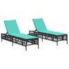 vidaXL liggestole 2 stk. med bord sort polyrattan