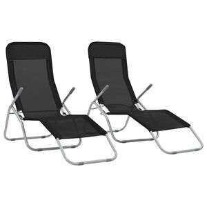 vidaXL foldbare liggestole 2 stk. textilene sort