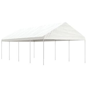 vidaXL pavillon med tag 8,92x4,08x3,22 m polyethylen hvid