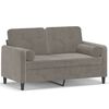 vidaXL 2-personers sofa med puder og hynder 120 cm velour lysegr&aring;