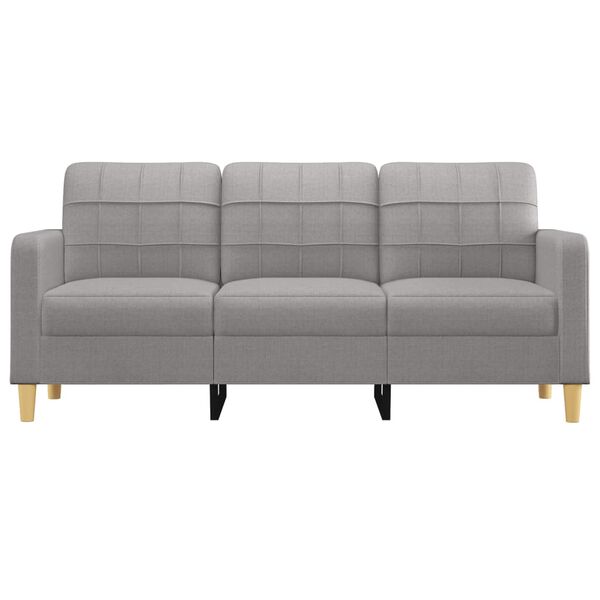 vidaXL 3-personers sofa 180 cm stof lysegr&aring;