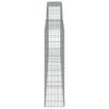 vidaXL buede gabionkurve 9 stk. 400x30x120/140 cm galvaniseret jern
