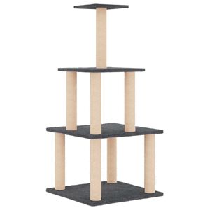 vidaXL kradsetr&aelig; med sisalstolper 111 cm m&oslash;rkegr&aring;
