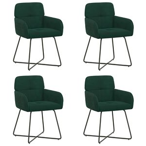 vidaXL Spisestole 4 stk. Fl&oslash;jl M&oslash;rkegr&oslash;n 59 x 56,5 x 86 cm