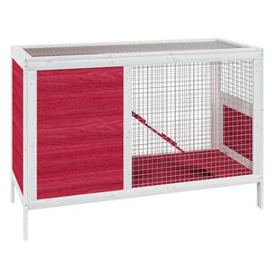 vidaXL kaninbur 103x44x69,5 cm massivt fyrretr&aelig; r&oslash;d