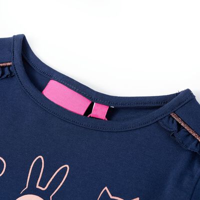 Langærmet T-shirt til børn str. 92 marineblå