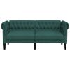 vidaXL 2-personers Chesterfield-sofa stof mørkegrøn