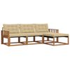 vidaXL Udend&oslash;rs sofagruppe med pude 4 pcs Naturlig og Beige
