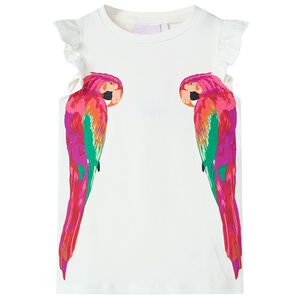 T-shirt til b&oslash;rn str. 104 ecrufarvet