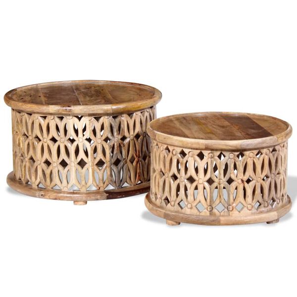 vidaXL sofabordssæt i to dele i massivt mangotræ