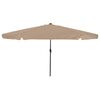 vidaXL Havesol 395 x 395 x 245 cm Polyester Rund Gr&aring;brun
