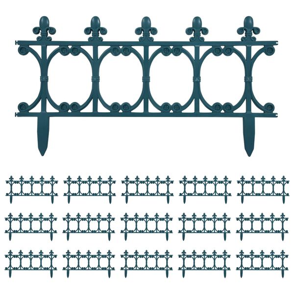 vidaXL pl&aelig;nekanter 16 stk. 10 m PP gr&oslash;n