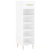 vidaXL skoreol 30x35x105 cm konstrueret tr&aelig; hvid h&oslash;jglans