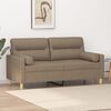 vidaXL 2-personers sofa med puder og hynder 140 cm stof gr&aring;brun