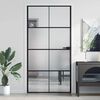 vidaXL d&oslash;r 102,5x201,5 cm h&aelig;rdet glas og aluminium sort