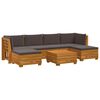vidaXL Udend&oslash;rs sofagruppe med pude 7 Stk Brun Massivt Akacietr&aelig;