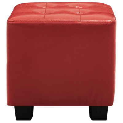 vidaXL lænestol med fodskammel kunstlæder rød