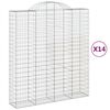 vidaXL buede gabionkurve 14 stk. 200x50x220/240 cm galvaniseret jern