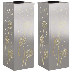 vidaXL Solar LED sti lys 2 stk. Varm hvid 18 x 18 x 50 cm