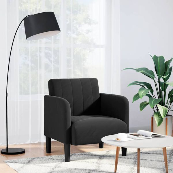 vidaXL sofastol med armlæn 54 cm fløjl sort