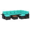 vidaXL havesofas&aelig;t med 10 hynder sort polyrattan