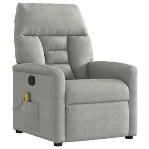 vidaXL massagestol mikrofiberstof lysegr&aring;