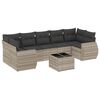 vidaXL sofas&aelig;t til haven 8 dele med hynder polyrattan lysegr&aring;