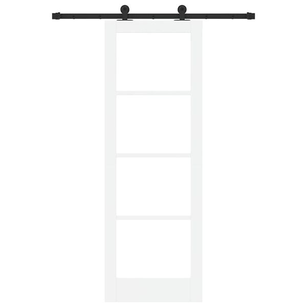 vidaXL Skyded&oslash;r ORKDAL Hvid 73,5 x 211 cm Massivt fyrretr&aelig; og glas