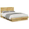 vidaXL Sengeramme med hovedg&aelig;rde uden madras 120x200 cm Massivt tr&aelig; Eg