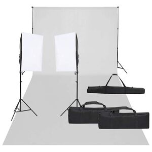 vidaXL fotostudies&aelig;t med lampes&aelig;t og baggrund