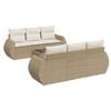 vidaXL sofas&aelig;t til haven 7 dele med hynder polyrattan beige